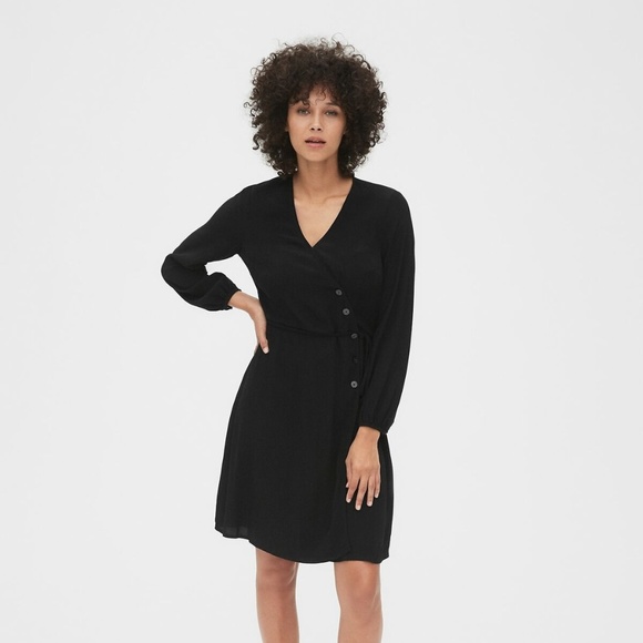side button wrap dress